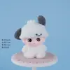 Novas miniaturas fofas de resina Sanrio Momo com acabamento aveludado, artesanato para mesa de casa, enfeites decorativos, atacado do fabricante