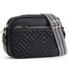 En stock, gran oferta de Amazon, bolso de hombro retro acolchado con bordado a cuadros a juego con cremallera, bandolera, bolso bandolera, cartera, bolso cuadrado pequeño