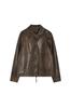 26 Chaqueta Nueva de Cuero Sintético de Primavera con Cuello de Solapa, Estilo Vintage Moderna Corta con Cordón Estilo Hong Kong Top 18663
