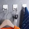 Ganchos Adhesivos Fuertes de Acero Inoxidable Sin Perforación para Paredes de Baño y Cocina, Colgadores para Abrigos, Ganchos Metálicos para Pared de Cocina, Gancho Individual