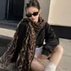 Bufanda de Seda Estampado de Leopardo Retro Estilo Milenio Estilo Coreano Fina Estampada para Mujer Bufanda de Chica Popular Moda Estilo Hong Kong Chal En Stock Dropshipping