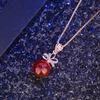 Estilo étnico vintage ouro rosa verde ágata pingente mulheres diamante-embutido Hetian jade verde calcedônia pingente joias de moda