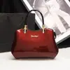 Bolsa de Cuero Nueva para Mujer de Comercio Exterior Bolso de Hombro para Mujer de Mediana Edad Bolso de Madre Cuero Patentado Cuero Brillante Cruzado Bolso de Mano Grande