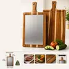 Tabla de Cortar de Madera con Asa Tabla para Pizza Casera Tabla para Picar de Cocina Doble Cara Utilizable Tabla de Cortar para Colgar Engrosada