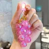 Llavero de Burbuja Uva Iridiscente, Colgante de Uva Verde Transparente de Cristal, Colgante para Teléfono Femenino, Decoración de Bolso