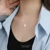 Collar de Galleta de Pez Pequeño de Plata de Ley S925 para Mujer, Estilo Coreano Ins Simple y Único Colgante de Pescado Salado Cadena para Clavícula