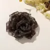 Estilo Suave Malha Plissada Multicamadas Camélia Floral Grampo de Garra Versátil para DIY Presilha de Cabelo Acessórios de Cabelo Broche Acessórios para Roupas