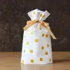2026 Novas Sacolas de Doces de Natal com Fechamento de Cordão de Fita, Sacolas para Embalagem de Presente de Biscoitos e Lanches de Confeitaria, 50 Peças