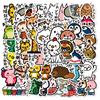 50 piezas de pegatinas de grafiti de animales de dibujos animados estilo ins japonés y coreano serie Mori para equipaje, computadora, impermeables, sin pegamento