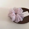 Scrunchie de Organza Floral Pequeno Estilo Coreano Fresco Retrô Elástico Suave Super Fada para Rabo de Cavalo Coque Acessório de Cabelo