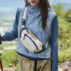 Bolsa de peito color block para atividades ao ar livre estilo montanha, bolsa transversal leve e à prova d'água, bolsa de ombro mini casual estilo japonês, bolsa de cintura esportiva
