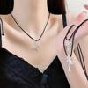 Design Sense Drawstring Borboleta Pingente Colar Doce, Gentil e Bonito Personalidade da Moda Feminina Colar All-match Mulheres