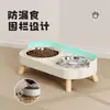 Comedero Transfronterizo para Gatos, Doble Cuenco de Acero Inoxidable, Doble Cuenco de Cerámica, Integrado Agua y Comida, Antiderrames, Antisalpicaduras, Comedero Protector de Cuello, Cuenco para Perros
