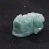 Jade de Mianmar natural jade da sorte atacado mercadoria A jade esculpido pegajoso pingente estilo casal Jade Real