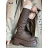 Botas Largas para Figuras Pequeñas, Botas Ajustadas, Botas Negras Hasta la Rodilla, Botas de Rodilla con Tacón Grueso de Moda, Populares Este Año