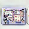 Diário com Cadeado de Senha Sanrio Conjunto de Livro Caixa para Estudante Caixa Cão Cinnamon Kuromi Conjunto