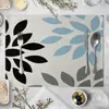 Línea de Triángulo Azul Estilo Mediterráneo Tela Geométrica Mantel para Comida Occidental