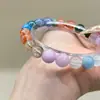 Pulsera Qiaoen de Ágata Amarilla Natural Flor Negra Dorada Multigemas con Piedra Lunar Negra y Cristal Blanco, Diseño Versátil, Mayoreo