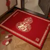 Capacho festivo vermelho, absorvente, antiderrapante, resistente a manchas e tapete durável para o hall de entrada, sala de estar ou saguão