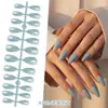 Manicura de Color Sólido Largo Uñas Portátiles Manicura de Gama Alta Uñas Postizas Forma de Almendra Brillantes Uñas Removibles Producto Terminado
