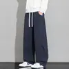Nuevos pantalones casuales desgastados estilo japonés para hombre Otoño 2026, pants finos de pierna recta con caída, estilo americano de alta calle de pierna ancha