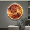 Entrada Entrada Pintura Decorativa Luz LED Lua Redonda Moderna Simples Pintura Suspensa Corredor Luz de Passagem Mural de Porcelana de Cristal de Luxo