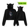 Sudadera con capucha periférica de Rainbow Friends, abrigo de otoño para mujer, suéter sexy con ombligo y orejas de gato