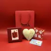 Insignia Corporativa Personalizada Logo Oro Puro 999 Pastel de Corazón Dulce Regalo de Confesión para Novia Lote de Oro Shuibe