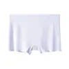 Pantalón Corto de Seda de Hielo Sin Costuras de una Pieza Pantalón de Seguridad Leggings Anti-rozaduras para Mujer Verano Talla Grande Cintura Media Pantalones Cortos tipo Boxer para Mujer