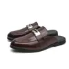 Mocasines de talla grande para hombre para comercio electrónico transfronterizo, tallas 35-46, pantuflas de punta cerrada, zapatos de conducir metálicos, zapatos de probador, mules sin cordones