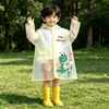 Impermeable infantil para estudiantes de primaria, apto tanto para niños como para niñas, impermeable de cuerpo completo, a prueba de lluvia, portátil, con estampado de dibujos animados