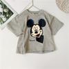 2026 Nueva Camiseta de Algodón para Niños Primavera/Verano Ropa Infantil Elegante Top Moda Casual Holgada Manga Corta Cuello Redondo Moderna Bebé