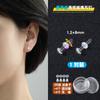 1 Par de Pendientes de Cristal para Piercing de Oreja en Caja, Pendientes de Cristal Transparente Sin Plomo, Barras para Oreja, No Necesitan Quitarse, Clavos Hueso Antiatascos para Hombres y Mujeres
