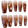 Uñas con Temperamento Fresco Llevando Diamante Rosa Mariposa Uñas Postizas Deseo Puro Piezas de Uñas Avanzadas Pegatinas para Uñas Largas
