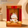 Estatueta de Gato da Sorte com Acabamento de Alto Padrão, Decoração de Mesa de Nicho, Artesanato em Resina, Ornamento Criativo para Mesa de Escritório, Novo