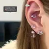 Pendientes de Diamante Lindos Meow Noni Corazón Pendientes de Acero de Titanio Pendientes Lindos de Lazo para Mujer Clavos para Cartílago