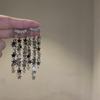 Río Estrella Brillante Dongju ~ cascada de estrellas borla exagerada estilo ins aretes femeninos bling brillantes nicho aretes verano