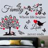 Pegatinas de Pared Letras Árbol Negro Transfronterizas para Habitación Infantil, Dormitorio, Pared de Fondo de Sala de Estar, Decoración del Hogar, Removibles