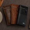 Billetera larga para hombre, tarjetero para hombre con múltiples tarjetas, retro, plegable en dos partes, tres en uno, moda, multifuncional, monedero al por mayor