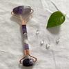 Rodillo de Jade Transfronterizo Masajeador Cuidado Facial Belleza Raspado Cristal Rosa Rodillo Masajeador de Doble Cabezal Rodillo de Jade