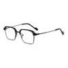 Óculos de Grau Modernos de Meia-Armação para Homens Conectados à Tecnologia, Personalizáveis com Lentes de Grau, Bloqueio de Luz Azul, Armação Quadrada Estilosa, Óculos de Proteção, Óculos Sem Grau para Mulheres