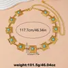 Corrente de cintura boêmia popular transfronteiriça para mulheres combinarem com saias, corrente de cinto de metal vintage turquesa, acessório de estilo étnico