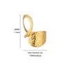 Anel Geométrico com Abertura Cortada Casual e Versátil em Aço Inoxidável Banhado a Ouro 18K com Textura Starburst para Mulheres