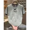 Camiseta de Manga Corta Bordada de Marca Moderna para Hombre Verano Nuevo Estilo Cuello Redondo Casual Holgada Versátil de Media Manga para Hombre