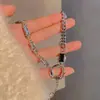 Diseño de Nicho Ins Accesorios de Pareja Hip-Hop Europeo y Americano Collar de Zirconia Blanco y Negro Cadena Cubana Moderna y Genial para Mujer