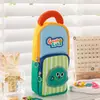 Estojo vertical com blocos de cor para volta às aulas, grande capacidade, caixa de material escolar fofa de desenho animado para alunos do ensino fundamental, bolsa de lápis infantil de alta estética