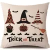Funda de Almohada Halloween Calabaza Divertida Transfronteriza Amazon Estampado de Lino Funda Decorativa para Cojín de Sofá del Hogar