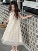 Vestido de Niña Verano 2026 Nuevo Estilo Infantil Elegante Vestido Chaleco sin Mangas Malla para Niñas Color Sólido Vestido Largo de Princesa
