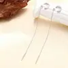 Clip de Oreja de Elfo Simple Europeo y Americano Ins Sin Agujeros en la Oreja Diseño Nicho Elegante de Moda Clip de Oreja con Borla de Cadena Larga