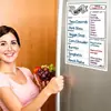 Planificador Magnético Tablero de Menú Borrable en Seco para Refrigerador de Cocina Planificador Semanal de Comidas Pizarra Planificador de Lista de Compras
